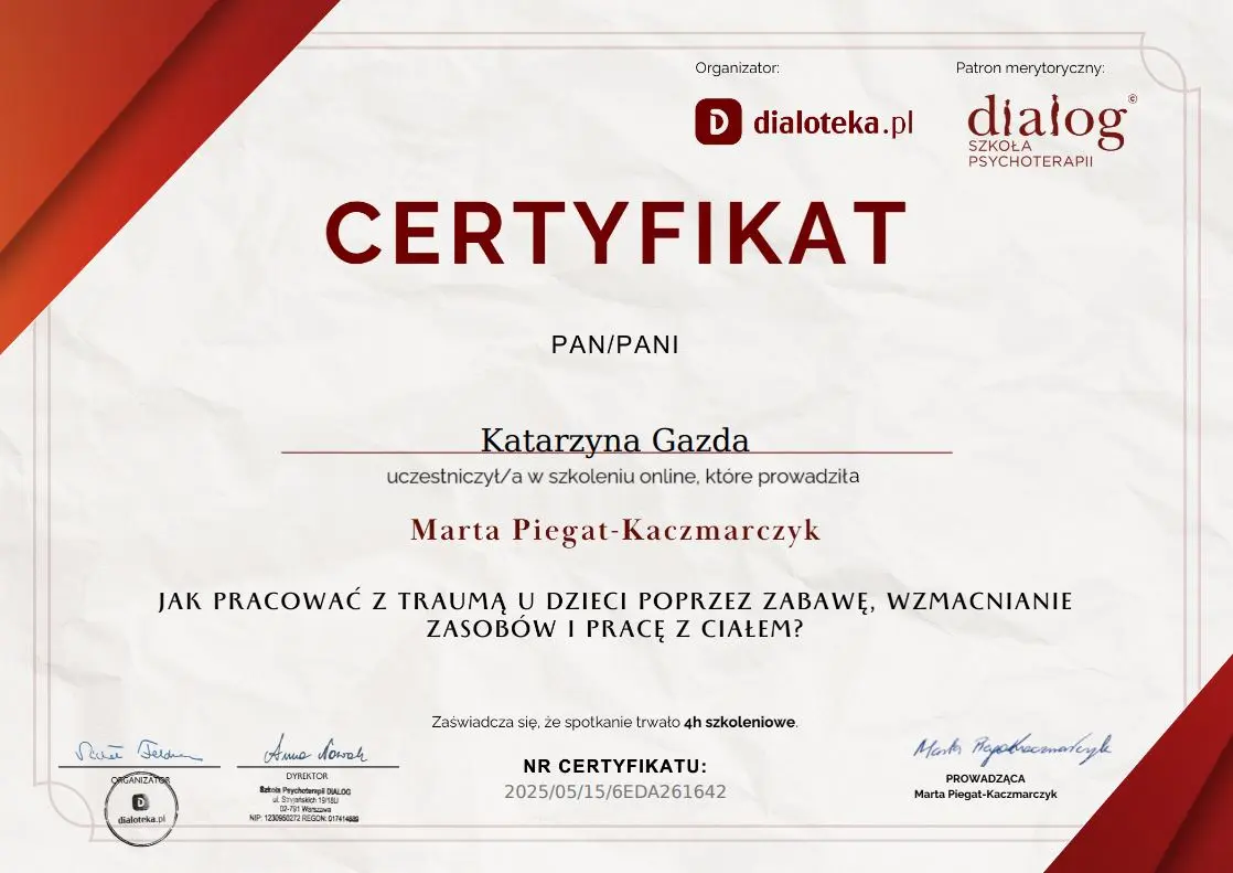 Certyfikat Psychologiczny 10