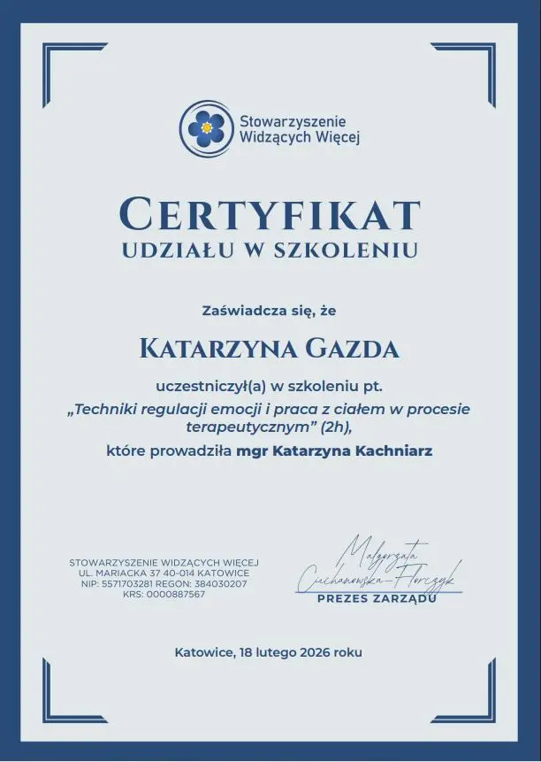 Certyfikat Psychologiczny 2